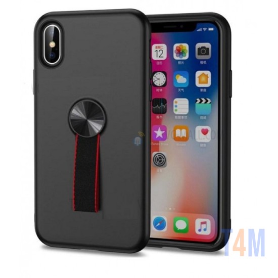 CAPA PARA COM SUPORTE IPHONE XS MAX PRETO